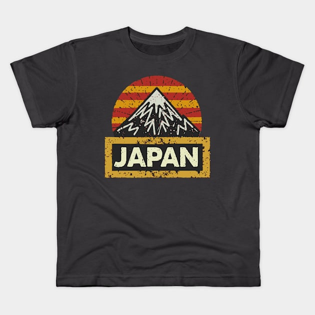 Colorful Japan Distressed Grunge Retro Design Kids T-Shirt by TF Brands